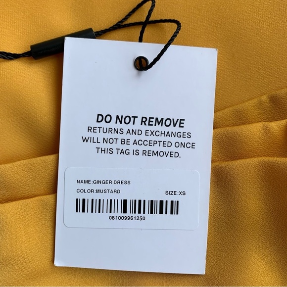 NWT Miaou Ginger Silky Draped Ruched Cowl Sleeveless Mini Dress Mustard Yellow - Picture 10 of 12